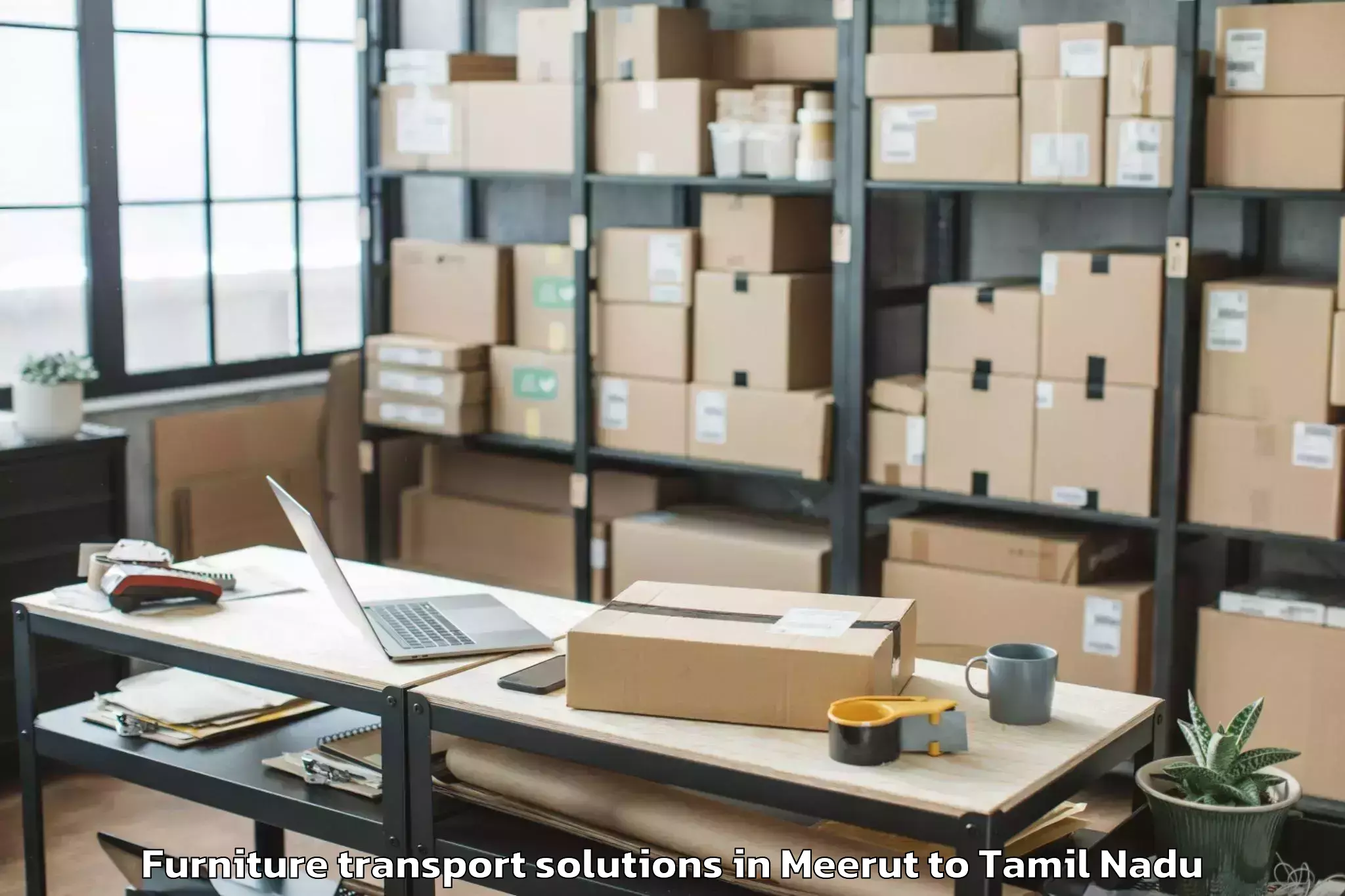 Expert Meerut to Tuticorin Port Furniture Transport Solutions